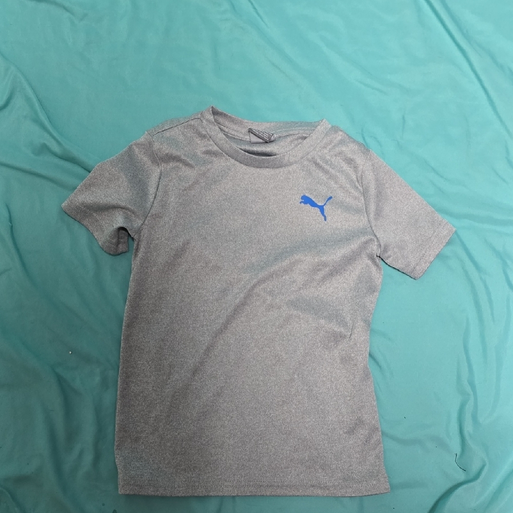 Puma Gray Tee with Blue Logo